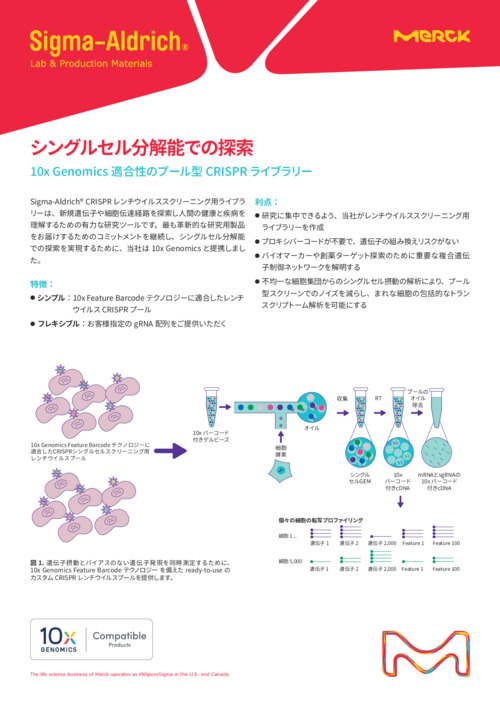 10xGenomics適合性のプール型CRISPRライブラリー 表紙