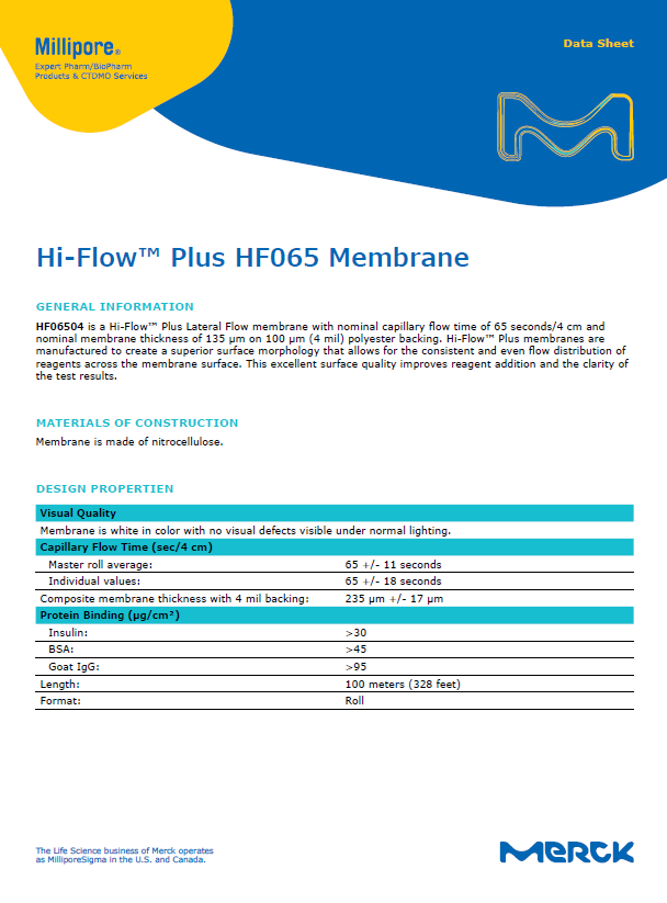 Hi-Flow™ Plus HF065 Membrane 表紙