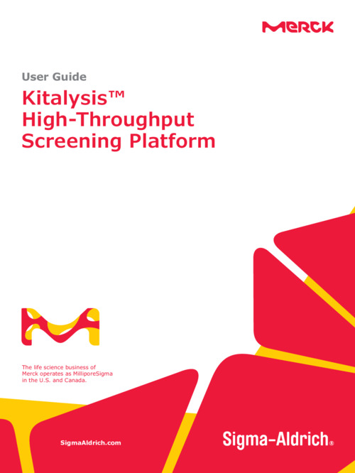 KitAlysis™ユーザーガイド - 触媒スクリーニングのプラットフォーム 表紙