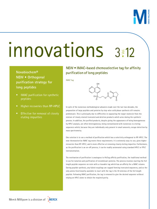 Novabiochem Innovations 03/12 表紙