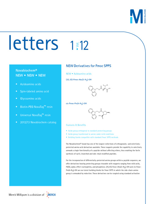 Novabiochem Letters 01/12 表紙